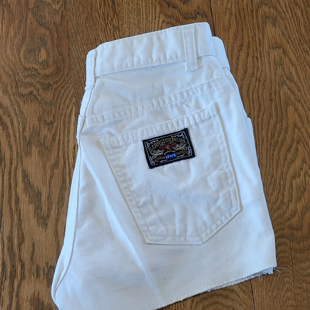 Levis Barnstormer 1970s White Canvas Denim Hot Shorts Size Small - Picture 4 of 10